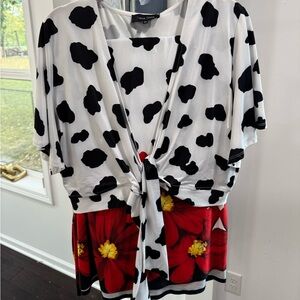 Chic Black and White Women's Top